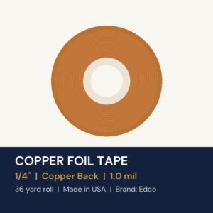 Edco Copper Foil Tape 1/4" - Copper Back - 1.0 mil - 36 Yard Roll