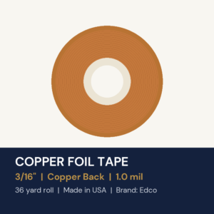 Edco Copper Foil Tape 3/16" - Copper Back - 1.0 mil - 36 Yard Roll